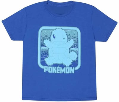 Pokémon Schiggy Retro Arcade T-shirt blauw 152 Katoen - Fan merch, Gaming, Nintendo