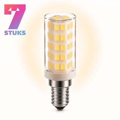 7x Mini Led-lamp E14 - 5W - Koel Wit Licht (4000K) - 465 lm - 30 jaar - Niet Dimbaar - Afzuigkaplamp, Koelkastlamp