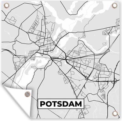 Tuin poster Duitsland - Stadskaart - Plattegrond - Potsdam - Kaart - 200x200 cm - Tuindoek