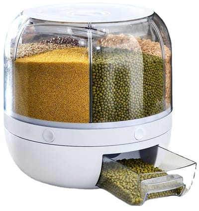 Dailygoods- Graandispenser 360° Roterend - Opbergdoos - Verzegeld - Voedselopbergdoos - Transparant - Duurzaam en Hygiënisch