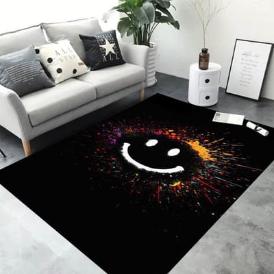 3D Graffiti Smiley Gezicht Vloerkleed Tapijt Kleed voor Woonkamer Slaapkamer Bank Deurmat Decoratie Kinder Speel Anti-slip Vloermat 40x60CM