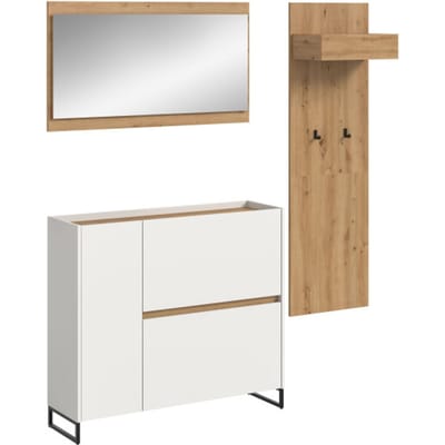 Garderobecombinatie met spiegel en schoenenkast - Ordening in stijl - 192x175x32cm