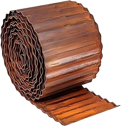 Borderrand - 10 meter - staal - flexibel - bruin