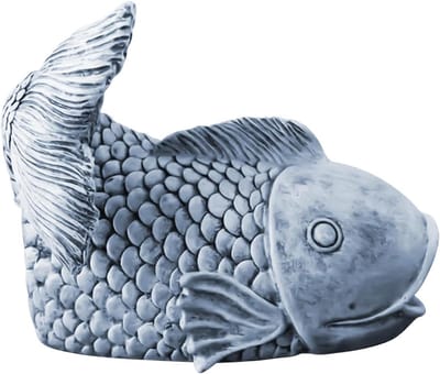 Regenomvormer - Dakgoot decoratie - Tuin irrigatie - Vis sculptuur ontwerp - 25 x 18 x 18 cm - Grijs