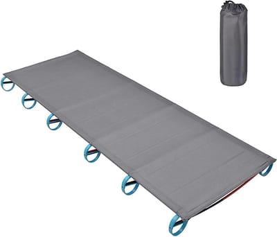 Opvouwbaar campingbed - Buitenbed - Kamperen en outdoor - Hoge sterkte aluminium - 180 x 58 cm - Blauw