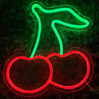 Neon Lamp - Kersen - Dimbaar - Incl. Ophangmateriaal - Neon Sign - Neon Verlichting - Neon Led Lamp - Wandlamp