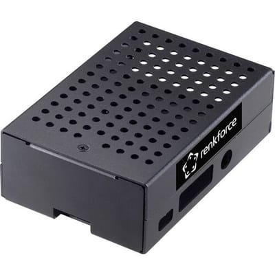Renkforce RBP-ALC100 SBC-behuizing Geschikt voor serie: Raspberry Pi® Incl. actieve koeler Zwart