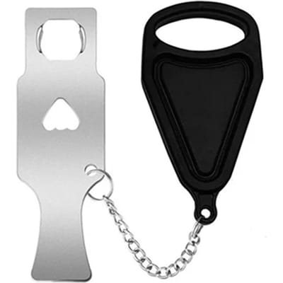 Verrou de porte portable Sécurité domestique Verrou de porte Verrous de confinement de voyage pour voyager Hôtel Maison noir