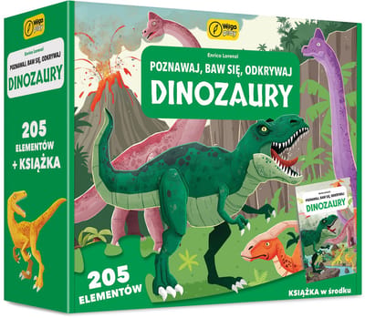 Poznawaj baw się odkrywaj Dinozaury Puzzle+książka
