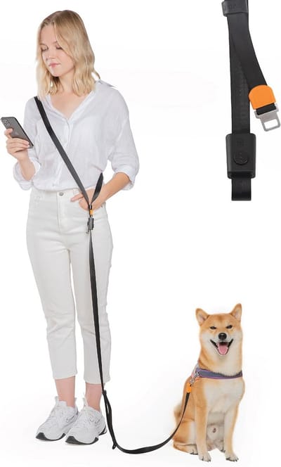3-in-1 Handsfree Hondenriem - Verstelbare Crossbody Hondenriem voor Wandelen en Joggen