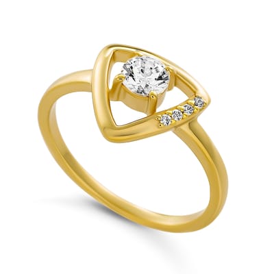 Orphelia 'Santorini' Dames 925 Sterling Zilveren Set: Ketting + Oorbellen + Ring - Gouden SET-7570/G