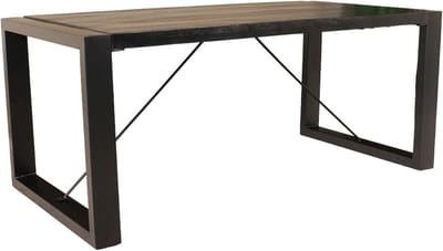 Eettafel rechthoekig - Eetkamertafel hout - Gezellig dineren - Duurzaam mangohout blad - 160 cm lengte - Zwart frame