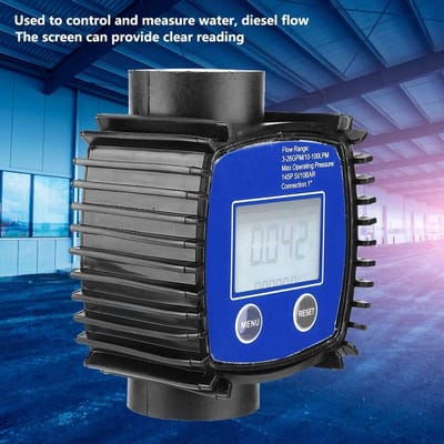 Dailygoods- Digitale Debietmeter - Nauwkeurig - LCD-scherm - Multifunctionele Watermeter - Voor Tuinslang/Benzine - Maximaal 9999,9L - Stroommeter