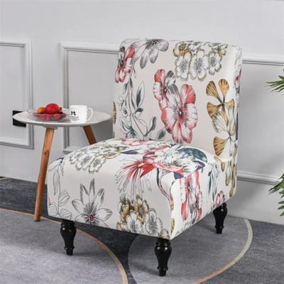 Bloemenprint Scandinavische Armloze Accentstoelhoes Enkele Bank Kruk Sliphoes Stretch Stoel Zittinghoezen Elastische Bankbeschermer 1PC