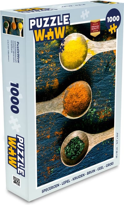 Puzzel Specerijen - Lepel - Kruiden - Bruin - Geel - Groen - Legpuzzel - Puzzel 1000 stukjes volwassenen