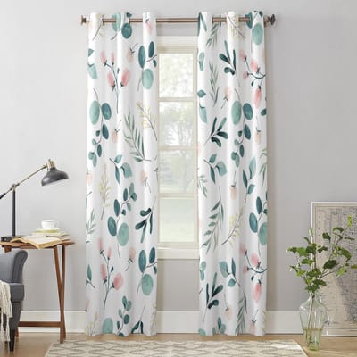 Planten Groene Bladeren Aquarel Raamgordijnen voor Woonkamer Slaapkamer Gordijn Modern Keuken Jaloezieën Drapes Gordijnen 135W x 60H(cm) x1 white