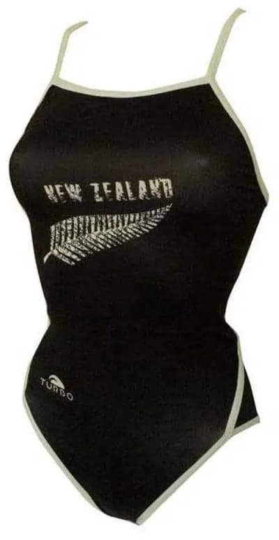 Turbo New Zealand Thin Strap Zwemkleding Zwart 9-10 Years Meisje