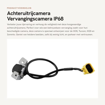 Dailygoods- Achteruitrijcamera Hoge Resolutie - Parkeerondersteuningscamera - Vervanging voor IX35/Tucson/Sorento - IP68 Waterdicht - ABS/Metaal - Onderdeelnummer 95790 - Parkeercamera