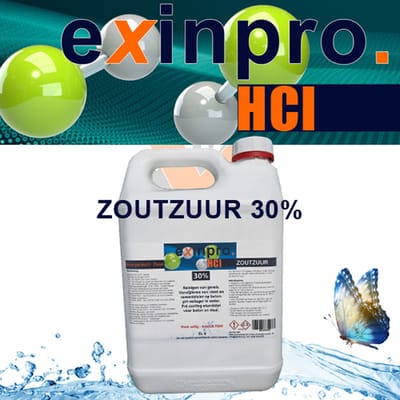 exinpro®Zoutzuur 30% | 5L | HCl | Voor het verwijderen van cementsluier en opfrissen van gevels | Etsen van beton en staal