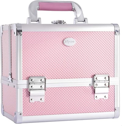 Make-upkoffer - Make-Upetui - Make-Upkoffer - Aluminium Beautykoffer - Afsluitbare Nagelkoffer - Multifunctionele Koffer - Roze