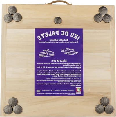 Bretons Puck Spel - Tafelspel Outdoor - Familiespel Buiten - Gemaakt in Bretagne - 70 x 70 cm - Houtkleur