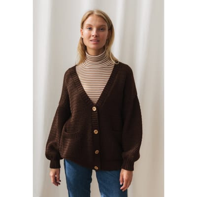 TWOTHIRDS Ballycastle Knit Coffee Maat: S | Jassen Outlet | Dames | Bruin