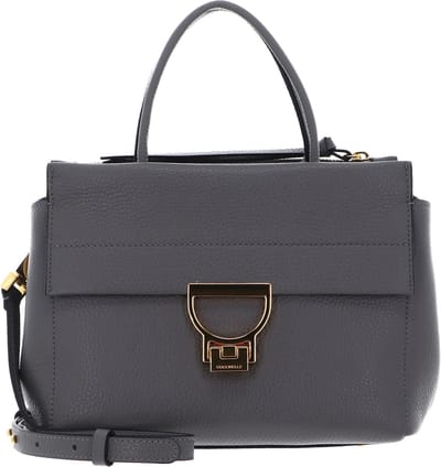 COCCINELLE Leren handtas schoudertas Arlettis Handbag Grained Leather Grafite grijs