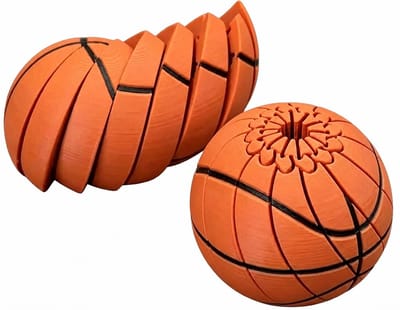 Daity 1 stuk - Honkbal-fidgetbal, 3D-geprint draaibaar bureau-speeltje tegen stress, draagbaar kinetisch concentratiespeeltje voor volwassenen en tieners（D)