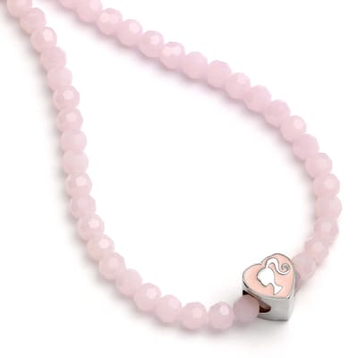 The Carat Shop - Barbie roze kralenketting met hartvormige kraal charme