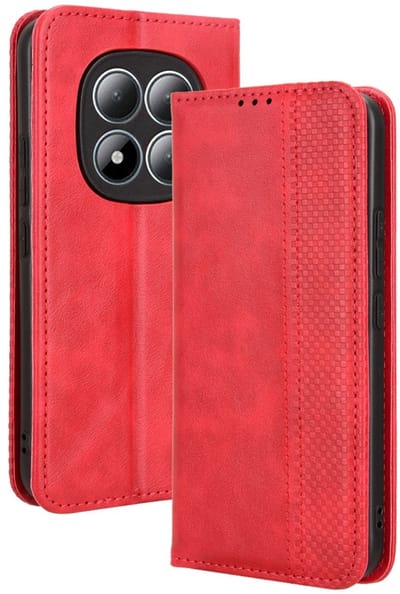 Coverup Hoesje - Geschikt voor Xiaomi Redmi Note 15 Pro 5G Hoesje - Coverup Vintage Style Book Case - Rood