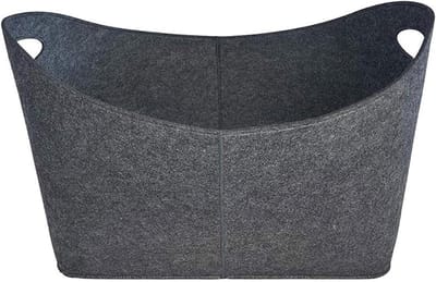 Houtmand Grote - Opbergtas - Haardhout Opslag - Extra Dik Vilt - 54 cm - Zwart