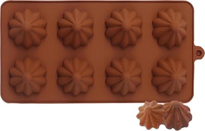3D siliconen mini kegel whirlwind vormen, 8 holse chocolade bakvormen voor snoep, koekjes, gummi, ijsblokjes, taartdecoratie, cupcake toppers en hars 8,15 x 4,02 x 0,92 inch