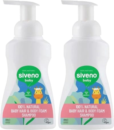 SIVENO Baby & Kids - 2x Natuurlijke Baby Shampoo - Haar & Lichaam - 2x 250 ml - Natuurlijk schuimend - Hypoallergeen - SLS/SLES Vrij - Vegan - Voordeelpak - Dierproefvrij - Dermatologisch getest - PH Neutraal