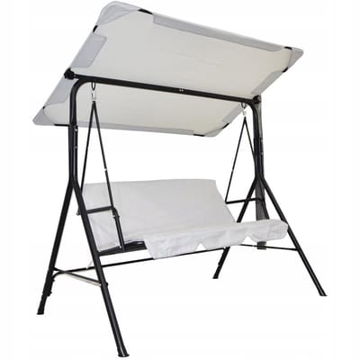Vrijstaande Tuinschommel voor 3 Personen met Luifel 151x175 cm grijs