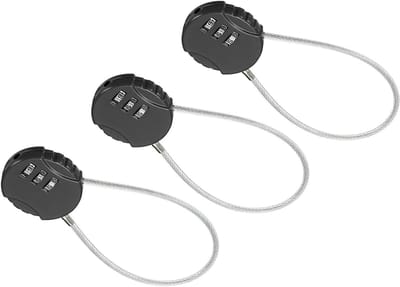 Dailygoods- Combinatieslot 20 cm - 3-cijferig - Waterdicht - Draadkabel - Zinklegering - Duurzaam en corrosiebestendig - Hangslot