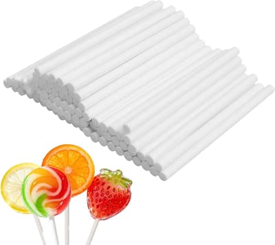 100 Stuks Cake Pop Stelen 15 cm Witte Lollipop Sticks voor Taarten, Snoep en Desserts, Bakbenodigdheden, Feestdecoratie, Bakaccessoires