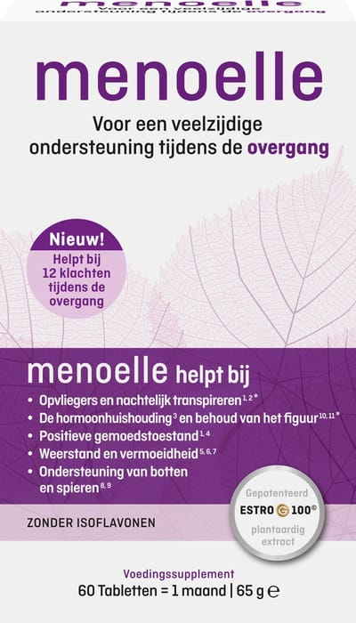 Menoelle® Tabletten - Brede ondersteuning bij overgangsverschijnselen - Voedingssupplement voor vrouwen in de overgang - 60 tabletten