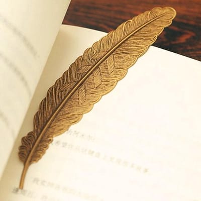 Boekenlegger - Metaal - Veer - Lezen - Brons