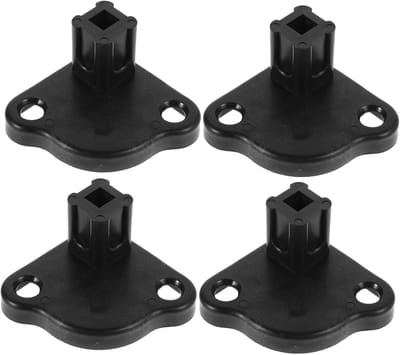 Tent Voetplaten - 4 Stuks - Bevestigingsvoeten - Kunststof Voeten voor Luifel & Partytent - 8,5 x 7,2 x 4 cm - Automatische Frame Onderdelen - Weerbestendig - Vervangingsonderdeel - Voor Tuinluifel, Zonnescherm & Partytent - Zwart