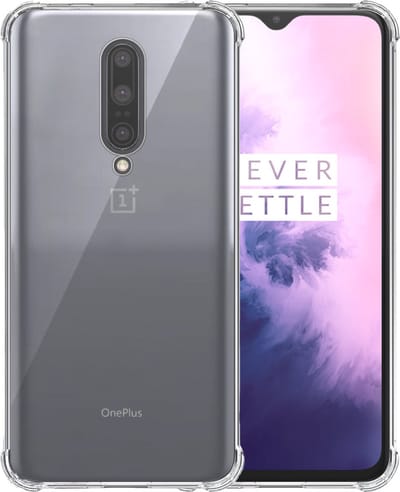 Telefoonhoesje Geschikt voor OnePlus 7 Pro Transparant - Shockproof TPU Siliconen Case met Stootrand Doorzichtig - Smartphonica geschikt voor OnePlus 7 Pro