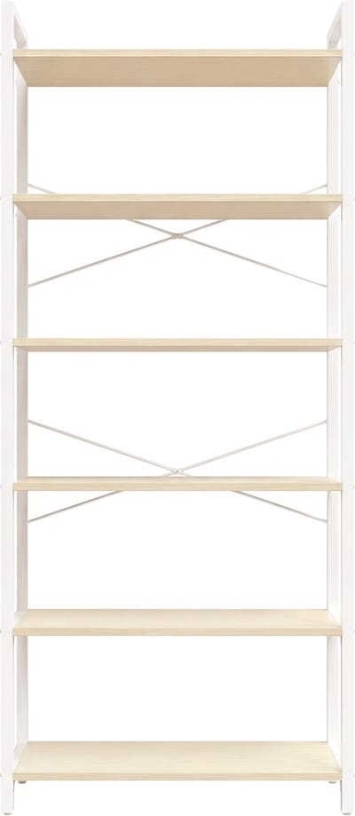VASAGLE - Boekenkast - Mit 6 Ebenen - Standregal - Offene Ablagen - Für Wohnzimmer Büro Schlafzimmer - 30 X 64 X 185 5 Cm - Beige-Weiß