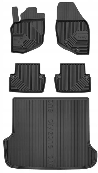 FROGUM Lijn 77 / DryZone Volvo V70 II – Automatten & kofferbakmat – Perfecte pasvorm – Versterkt ontwerp – Geurloos TPE