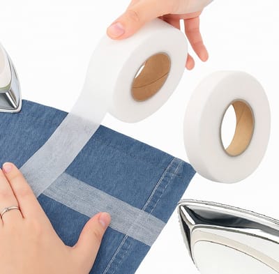Dubbelzijdige Niet-Geweven Interlining Zoomtape – 50 Meter × 1 cm – Strijkbare Lijmstof voor Naaivrije Zooms | Wit | DIY, Kleding & Gordijnen