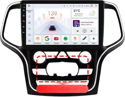 Autoradio met bluetooth - Carplay - Voor Jeep Grand Cherokee WK2 (2014-2022) - Geschikt voor Apple en Android - Stereo - Navigatie - Navigatiesysteem auto - 4GB 32GB