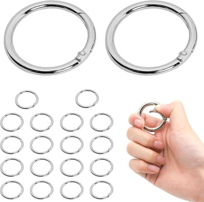 Karabijnhaken - 40 mm - Voor de lente, knutselen, tassen - Tasaccessoires - Zilver