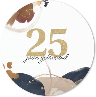 Muismat rond 20x20 cm - Mousepad Spreuken - Quotes - 25 jaar getrouwd - Jubileum - Liefde - Ronde muismatten