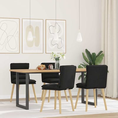 vidaXL - Eetkamerstoelen - 4 - st - stof - zwart