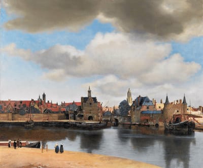 Schilderij Woonkamer - Vermeer View of Delft - 50 x 70 cm - PosterGuru