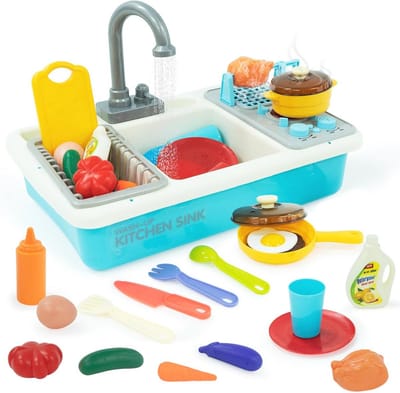 Speelgoed Keukenspoelbak met Watercircuit en Grillfunctie voor Kinderen