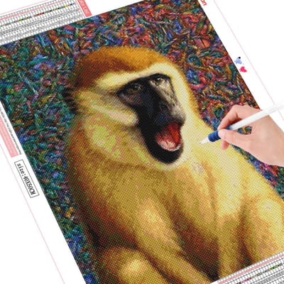 Peinture de diamant carrée complète, Kit artisanal de singe, broderie de diamant, mosaïque d'animaux, décor artistique mural, nouvel arrivage Full Square 20X30CM